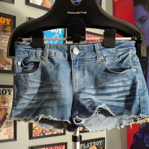 Forever 21 Distressed Blue Jean Shorts